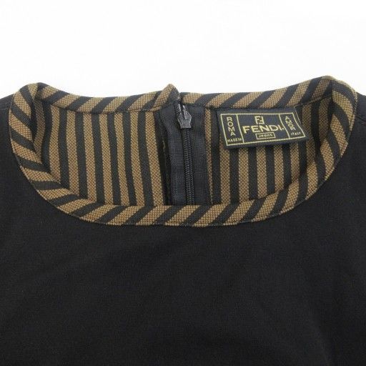フェンディ FENDI JEANS タグ付 ワンピース 切替 裏地ストライプ
