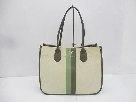 美品 マイケルコース MICHAEL KORS キャンバストートバッグ 30S2GH6T3C ベージュ×カーキ レディース 美品 マイケルコース MICHAEL KORS キャンバストートバッグ 30S2GH6T3C