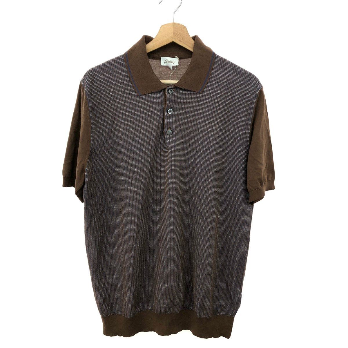 BRIONI ブリオーニ 半袖ニットポロシャツ サイズ:54 UMR20O/P8K31