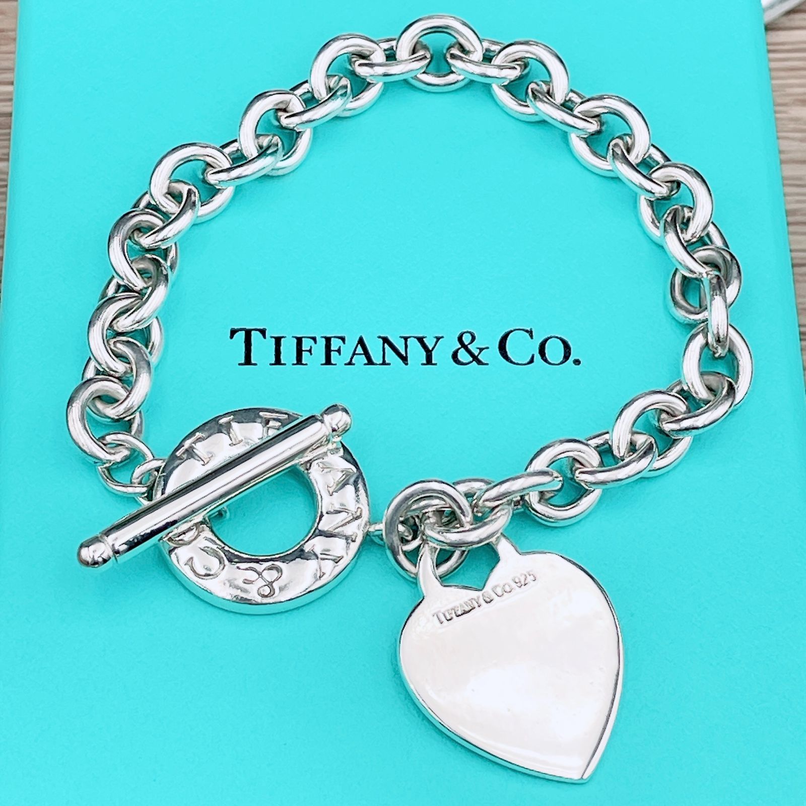 ティファニー 仕上済 Tiffany-Co. ハート トグル ブレスレット ドーナツチェーン Ag 925 シルバー ブランド