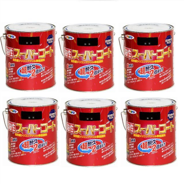 アサヒペン 油性スーパーコート １．６Ｌ 新茶 6缶セット