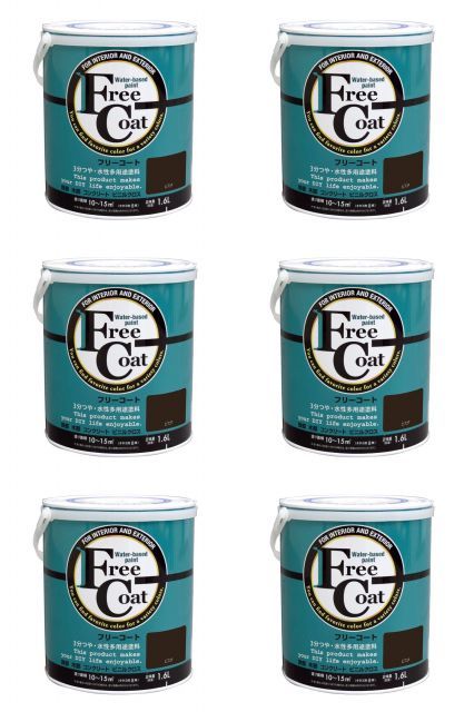 アトムハウスペイント 水性フリーコート 1.6 L ビスタ 6缶セット