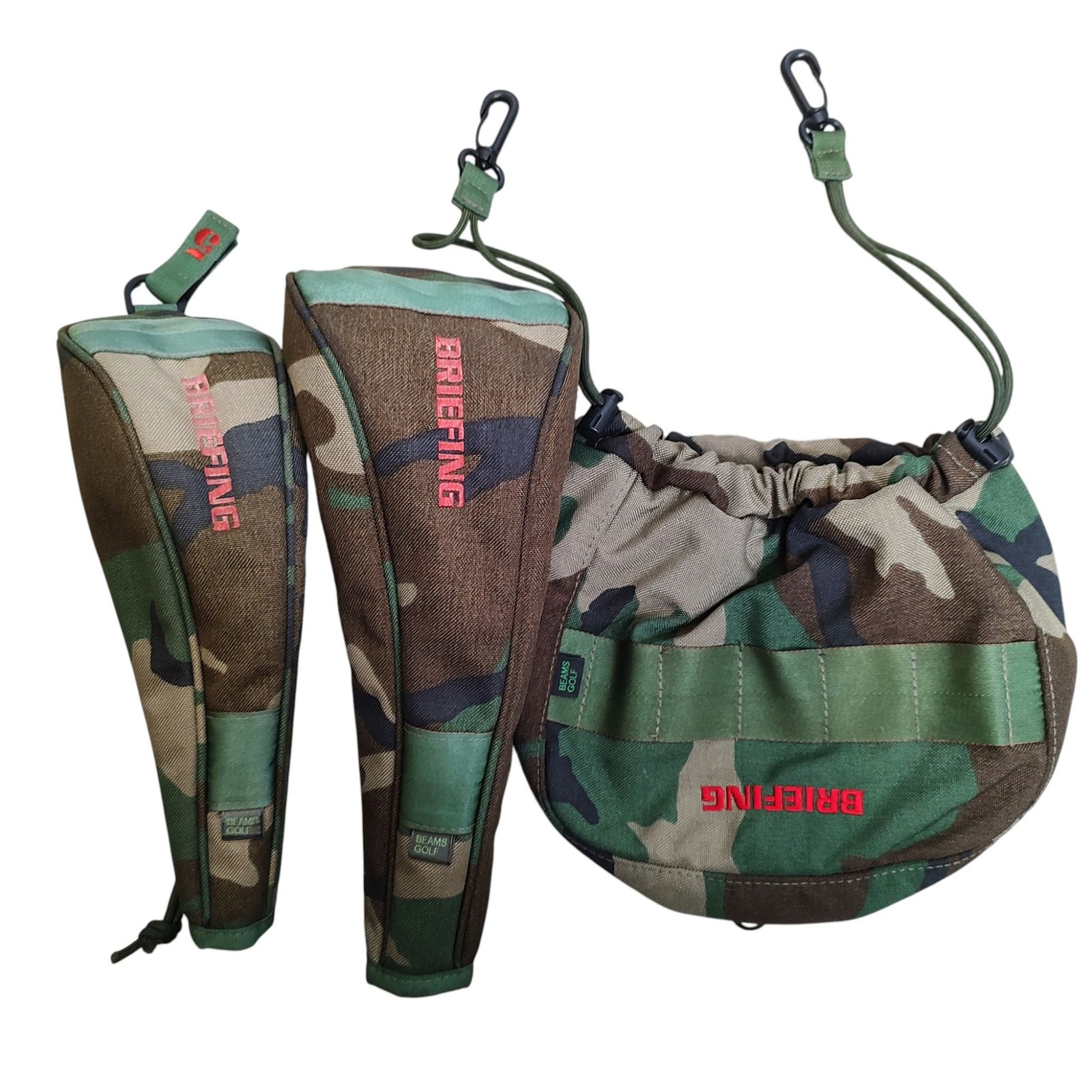 GOLF ブリーフィングゴルフ ×BEAMS 3点セット カモフラ DR 5 FW IRON ヘッドカバー F