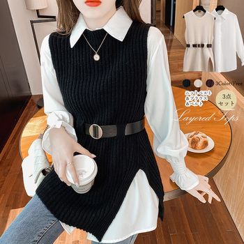 トップス ニット ブラウス 3点セット - メルカリ