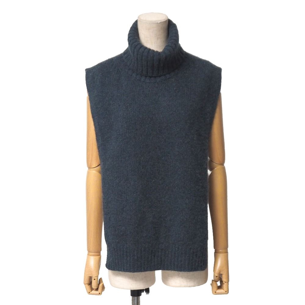 CELINE セリーヌ ニット サイズTU フィービー期 プルオーバー 変形 タートルネック ノースリーブ セーター ブランド古着 RA 6785