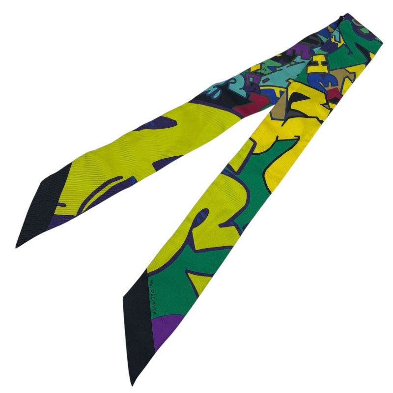 エルメス HERMES ツイリー スカーフ Graff グラフィティ カーキ