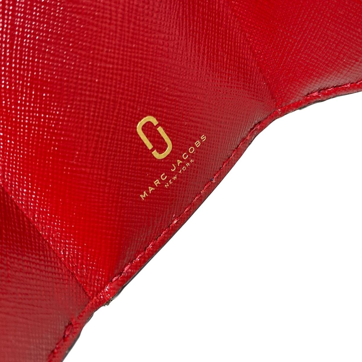  MARC JACOBS マークジェイコブス 3つ折り財布 ザ スナップショット ミニ 三つ折りウォレット 白 ネイビー レザー 三つ折り財布 折り財布