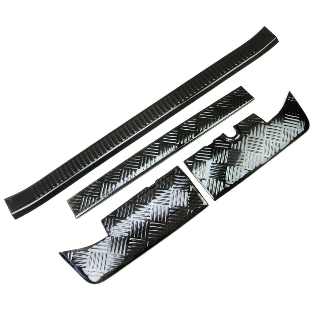 ジムニー ノマド JC 74型 5ドア ラゲッジステップガード リアバンパースカッフプレート ステンレス製 外装カスタムパーツ 保護パーツ ブラック