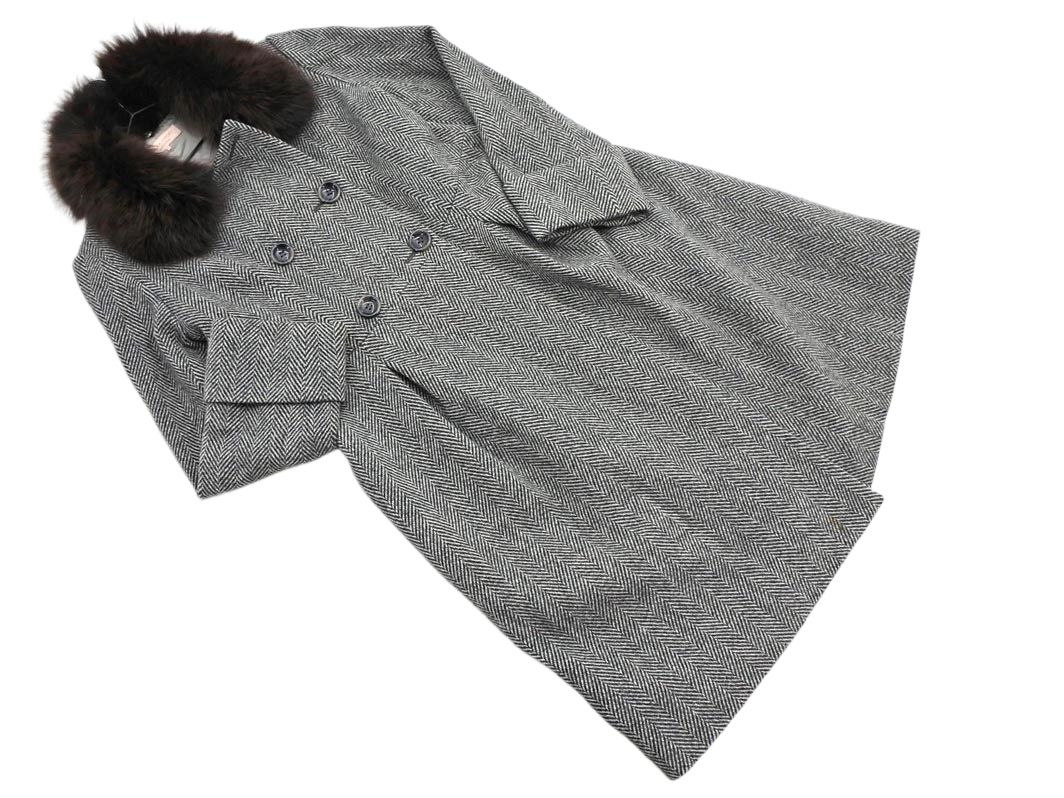 LAURA ASHLEY ローラ アシュレイ フォックスファー 2WAY ヘリンボーン LAURA ASHLEY ローラ アシュレイ フォックスファー 2WAY ヘリンボーン