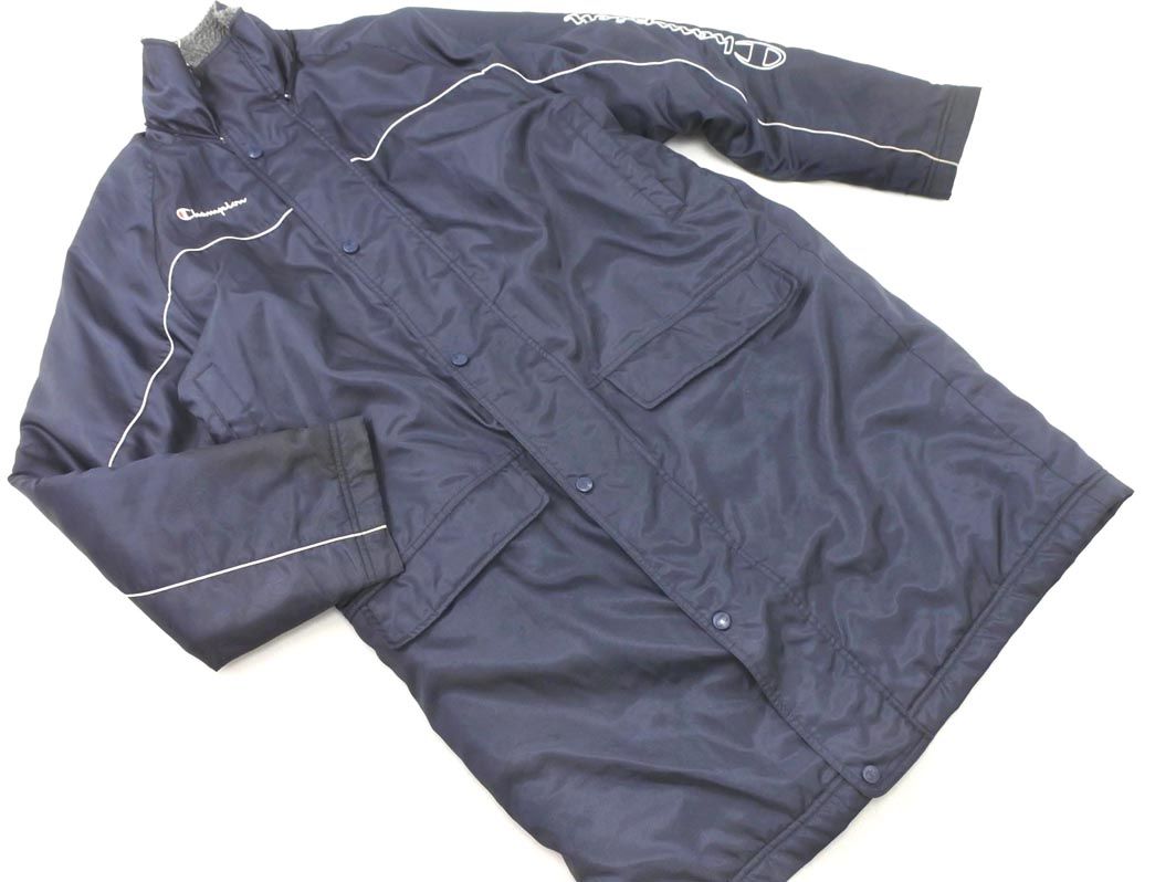 Champion チャンピオン 裏ボア ロゴ ベンチ コート sizeO/紺