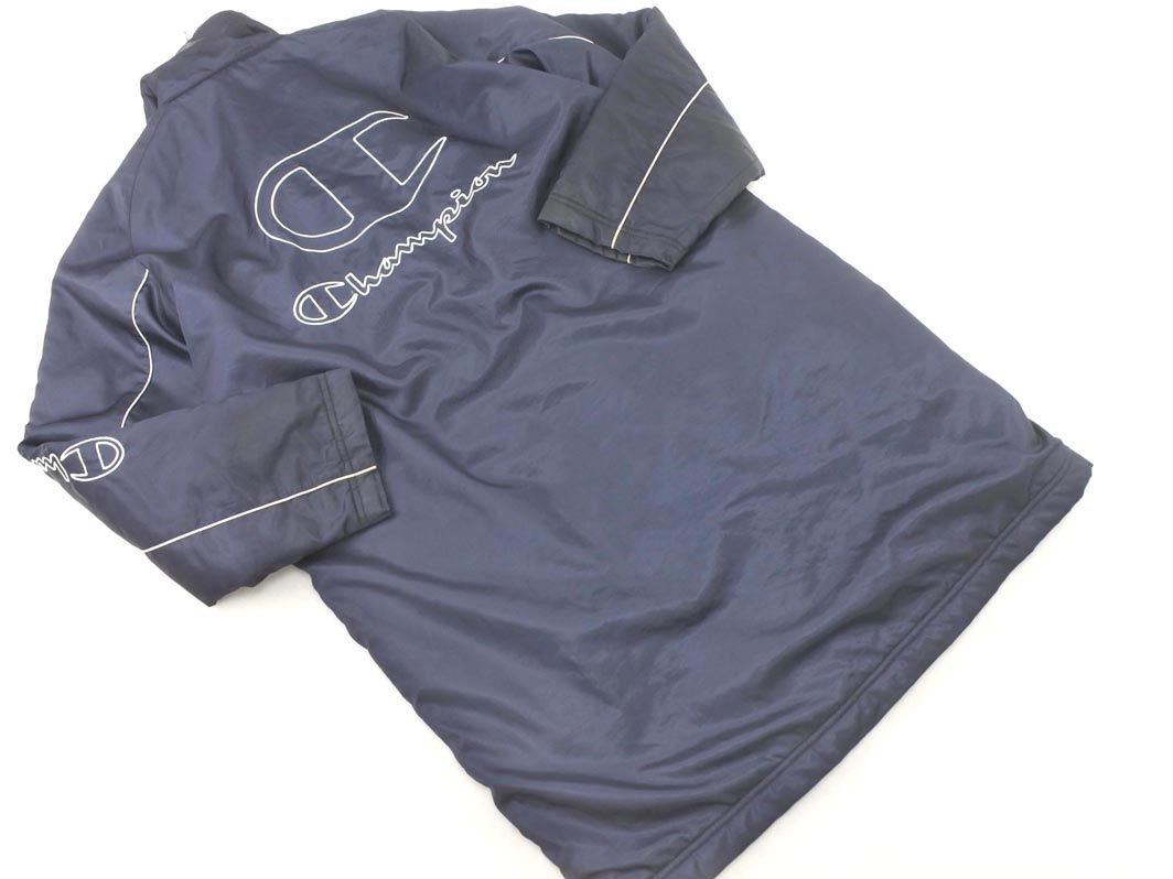 Champion チャンピオン 裏ボア ロゴ ベンチ コート sizeO/紺