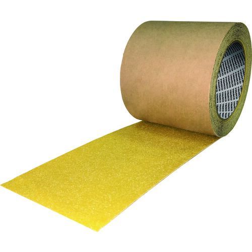 ＴＲＵＳＣＯ ノンスリップテープ屋内外用 平滑面強粘着タイプ １００ｍｍＸ１８ｍ 黄色 お纏め３巻入
