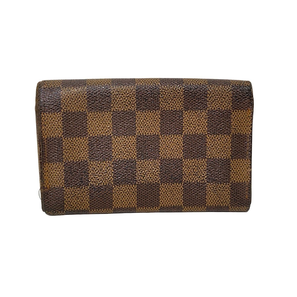 LOUIS VUITTON ルイヴィトン 2つ折り財布 ダミエ ポルトモネビエトレゾール N 61730 エベヌ レザー