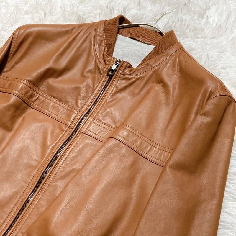 Salvatore Ferragamo サルヴァトーレフェラガモ シングルライダースジャケット ガンチーニジップ リアルレザー 付属品有 サイズ52 休日コーデ 売れ筋