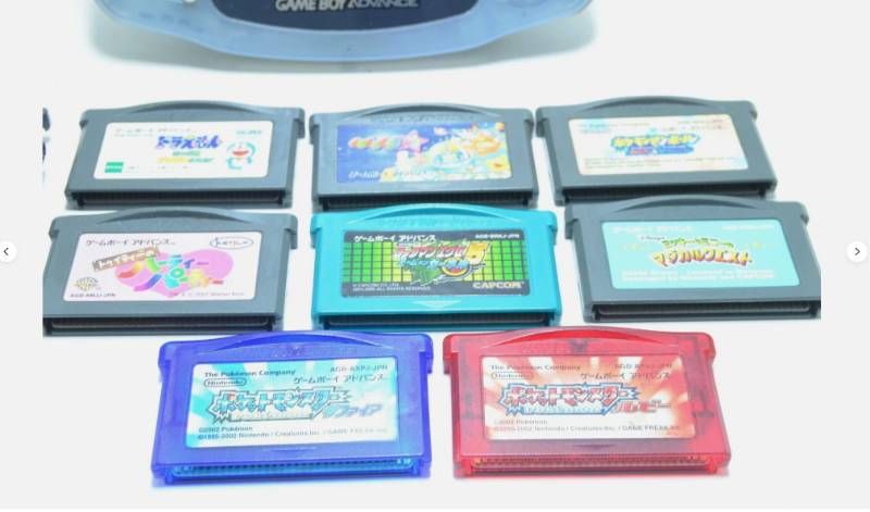 任天堂 Nintendo AGB-001 ゲームボーイアドバンス 本体 クリアブルー ソフト8本セット