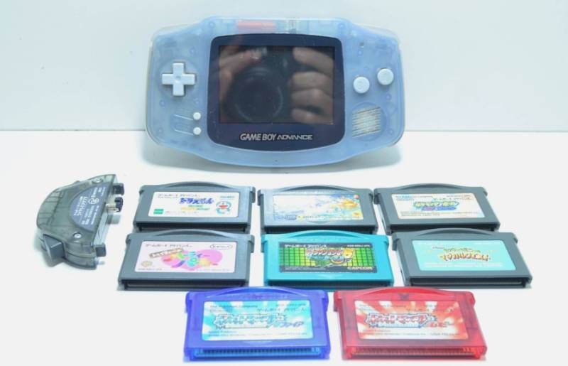 任天堂 Nintendo AGB 001 ゲームボーイアドバンス 本体 クリアブルー ソフト8本セット