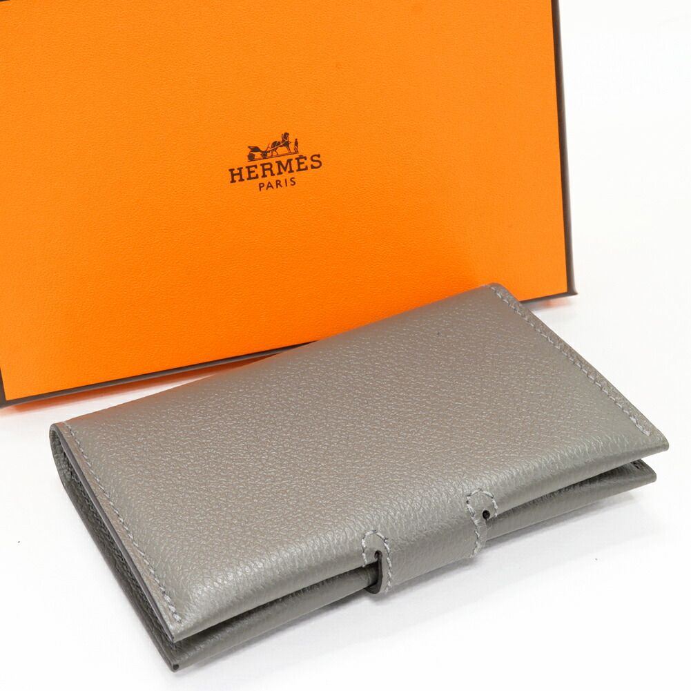 エルメス 二つ折りカードケース パスケース RMS エバーカラー グリ
