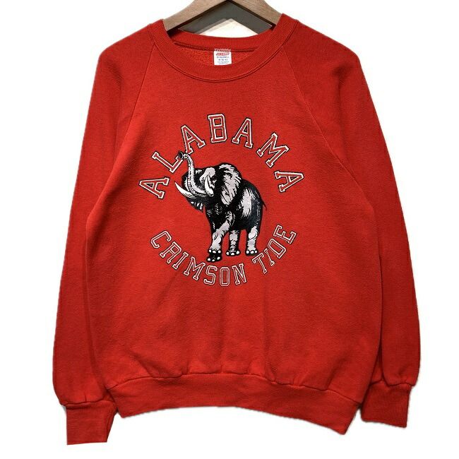 JERZEES　スウェット　70s-80s vintage　70年代-80年代　長袖　トレーナー　クルーネック　裏起毛　ガレッジ　アメフト　ALABAMA CRIMSON TIDE　USA製　古着