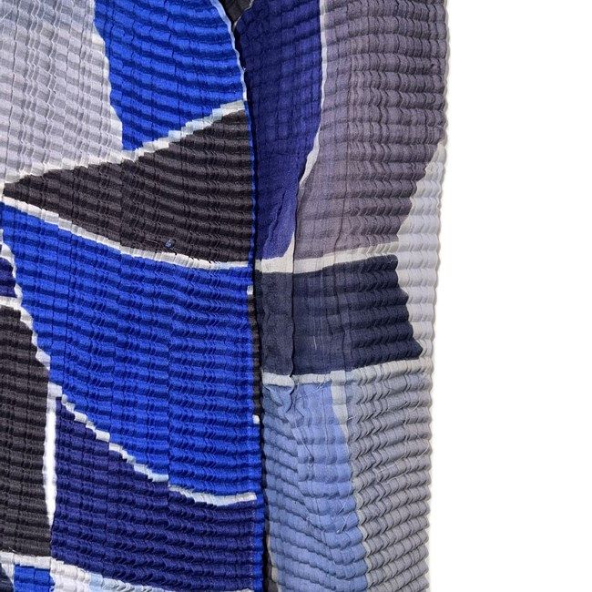 ISSEY MIYAKE FETE 柄ブラウス 長袖 トップス プリーツ ストレッチ