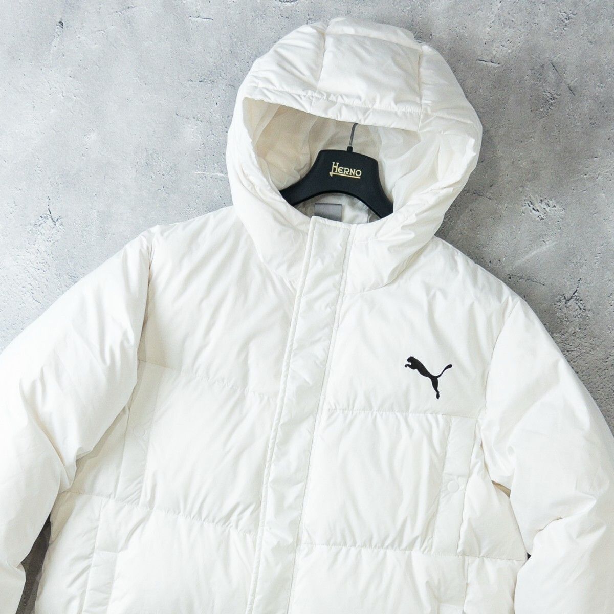 美品 PUMA プーマ 極暖 肉厚 ダウン ベンチ コート / メンズ XL / 白