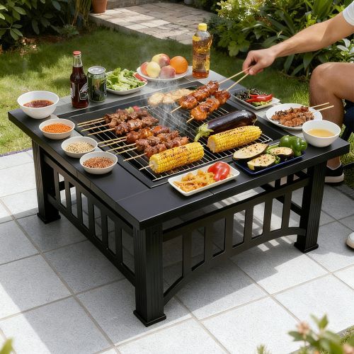  超 屋外 BBQコンロ ファイヤーピット 焚き火台BLACK バーベキューコンロ バーベキュー 調理用品