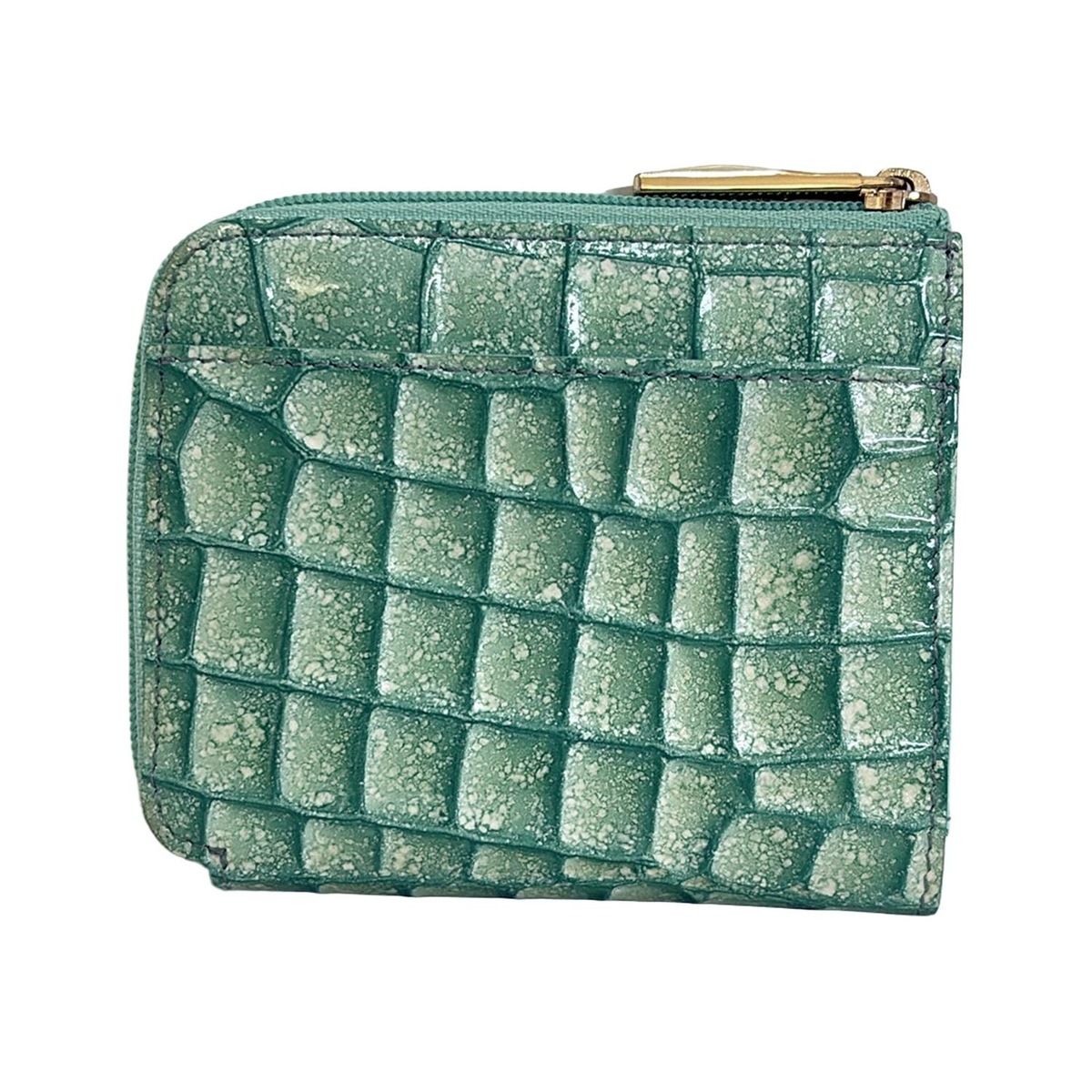 ATAO アタオ コインケース ライトグリーン L字ファスナー レザー