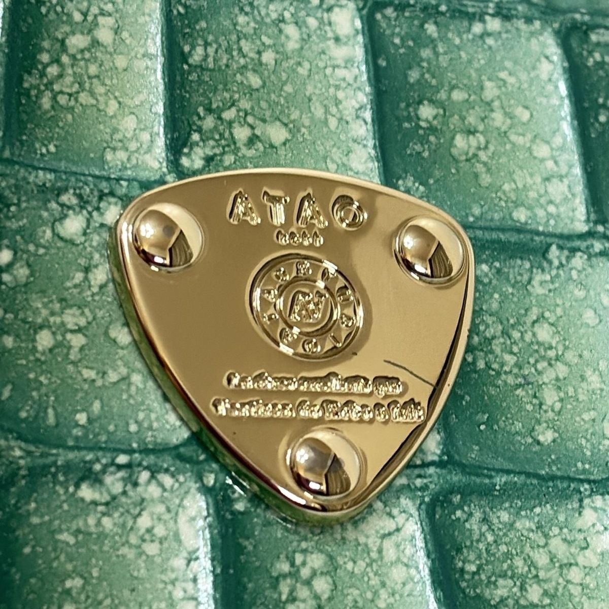  ATAO アタオ コインケース ライトグリーン L字ファスナー レザー その他 折り財布