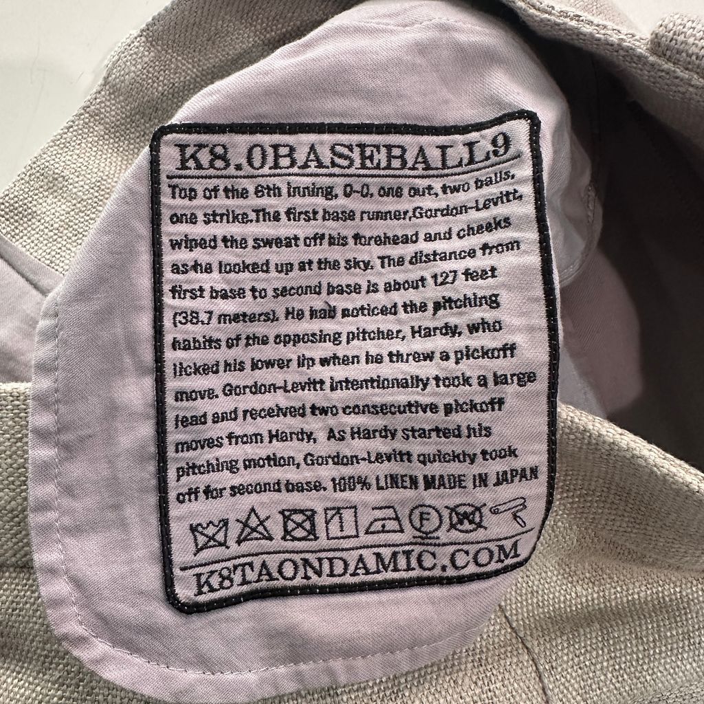 希少　K8.0BASEBALL9 ベージュ リネン ワイドパンツ K8.0on K8.0BASEBALL9 リネンワイドパンツ ベージュ size:S【表参道A11