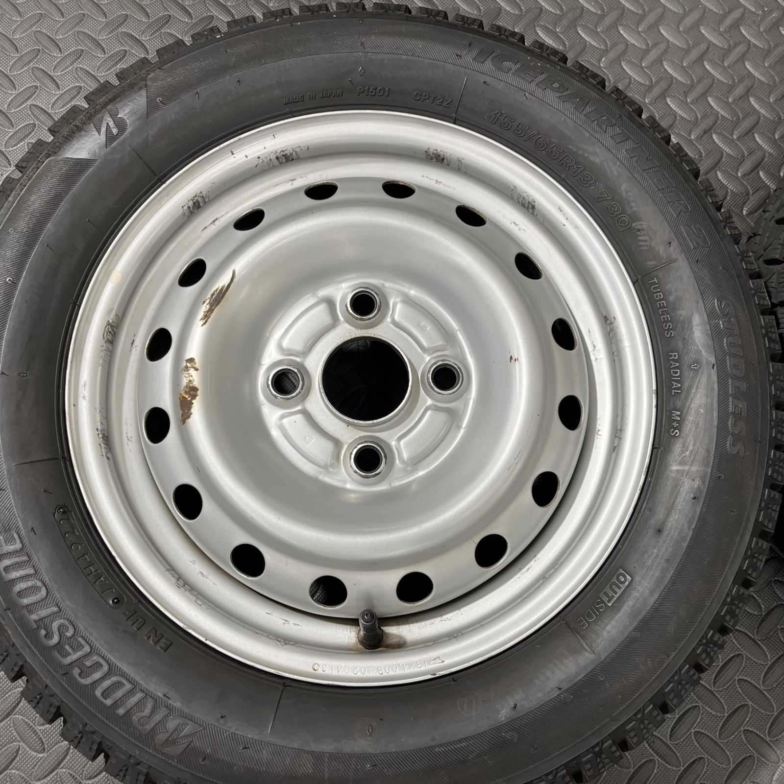 22年製 155 65 R 13 ブリヂストン アイスパートナー2 ダイハツ ミラジーノ L 700 S スタッドレスタイヤ 1259 E