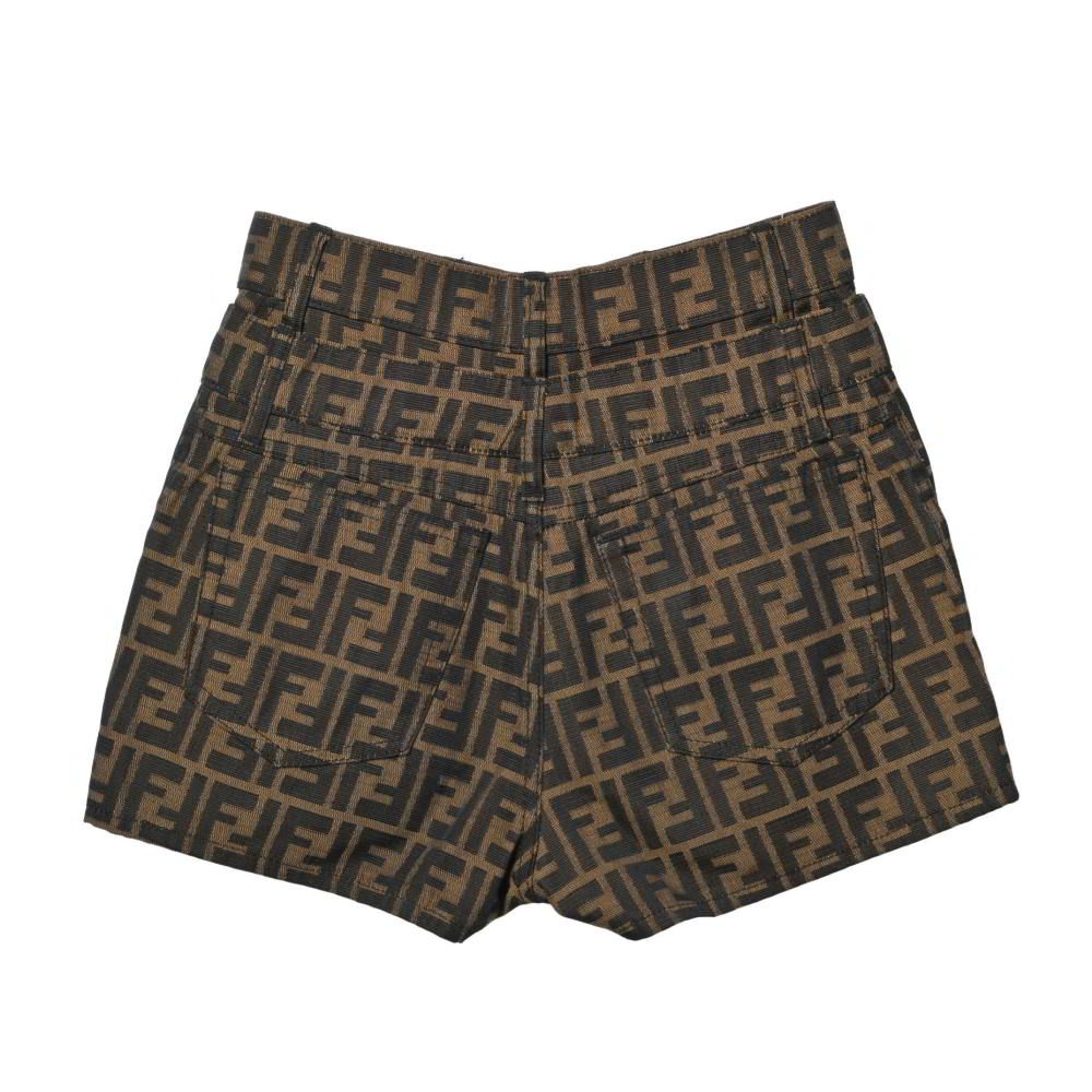 FENDI ズッカ柄 ダブルウエスト ディテール ショートパンツ