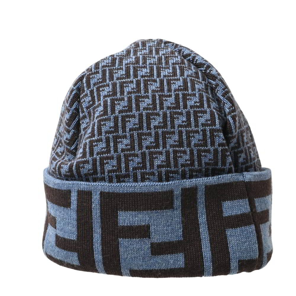 FENDI ズッカ柄 ウール ニット キャップ ビーニー