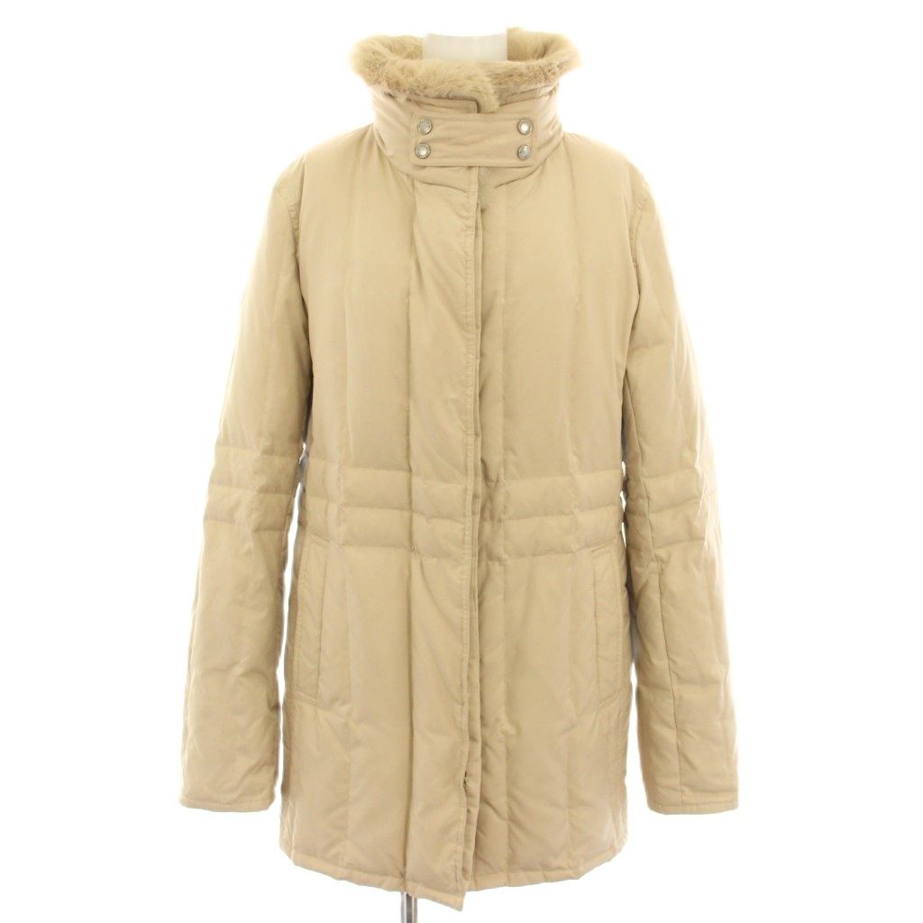 BURBERRY LONDON ラビットファー ダウンコート ベージュ バーバリー 