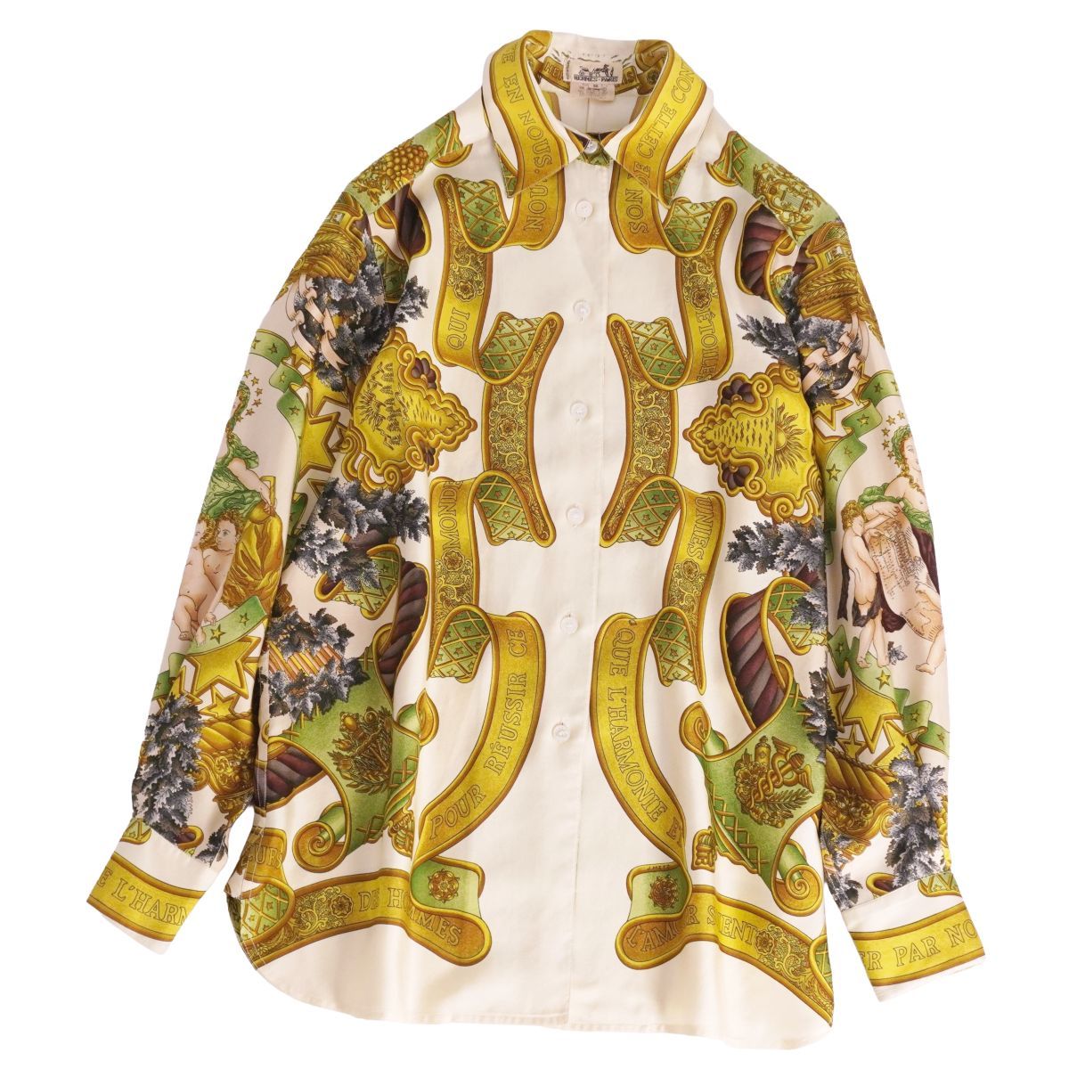 美品 Vintage エルメス HERMES シャツ ブラウス ロングスリーブ - メルカリ