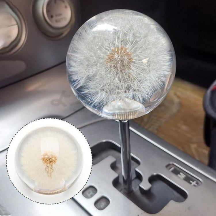 水中花 シフトノブ クリスタル 汎用 ボール 5速 6速汎用 綿毛タンポポ 