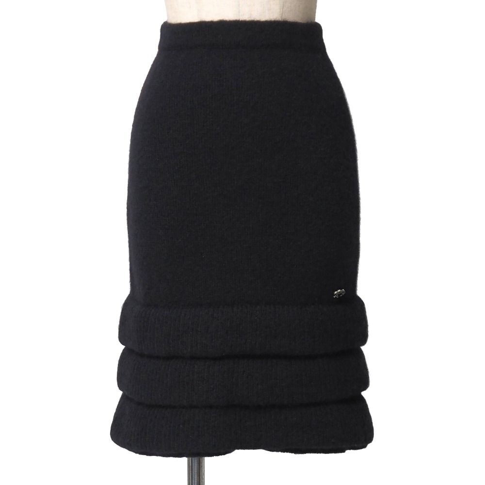 r*o様 CHANEL タイトスカート 34 □美品□CHANEL シャネル スカート サイズ34 09A ニット ティアード