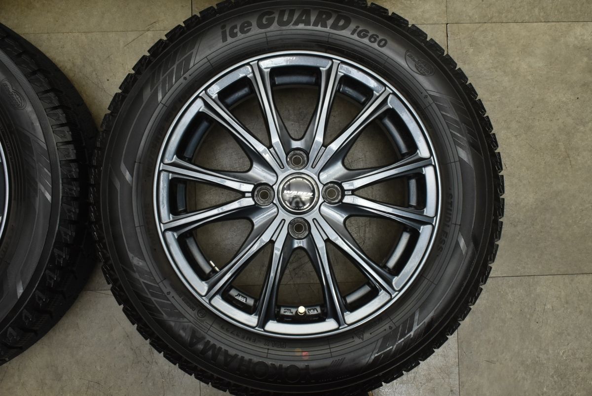  バリ溝 WAREN 15 in 5 J 45 PCD 100 ヨコハマ アイスガード iG 60 185 65 R フィールダー アクア ヴィッツ デミオ MAZDA 2 ノート 15インチ タイヤ ホイールセット