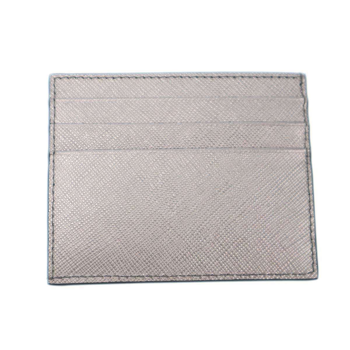 PRADA プラダ ロゴプレート サフィアーノレザーカードケース 1 MC 223 シルバー -