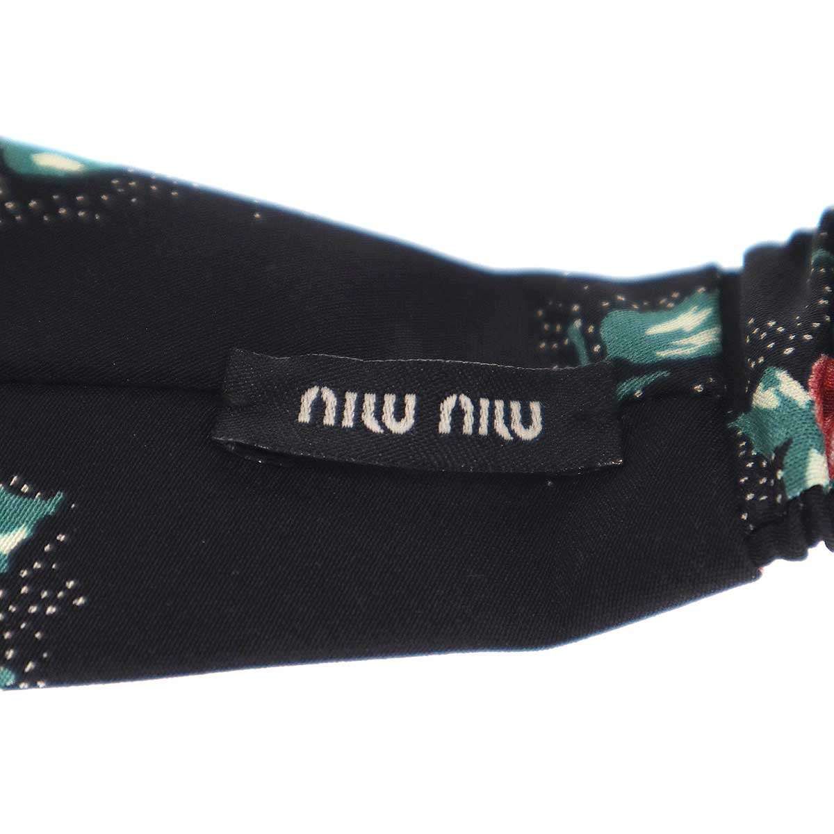 miu miu ミュウミュウ シルクヘアバンドセット 5IF205 ブラック