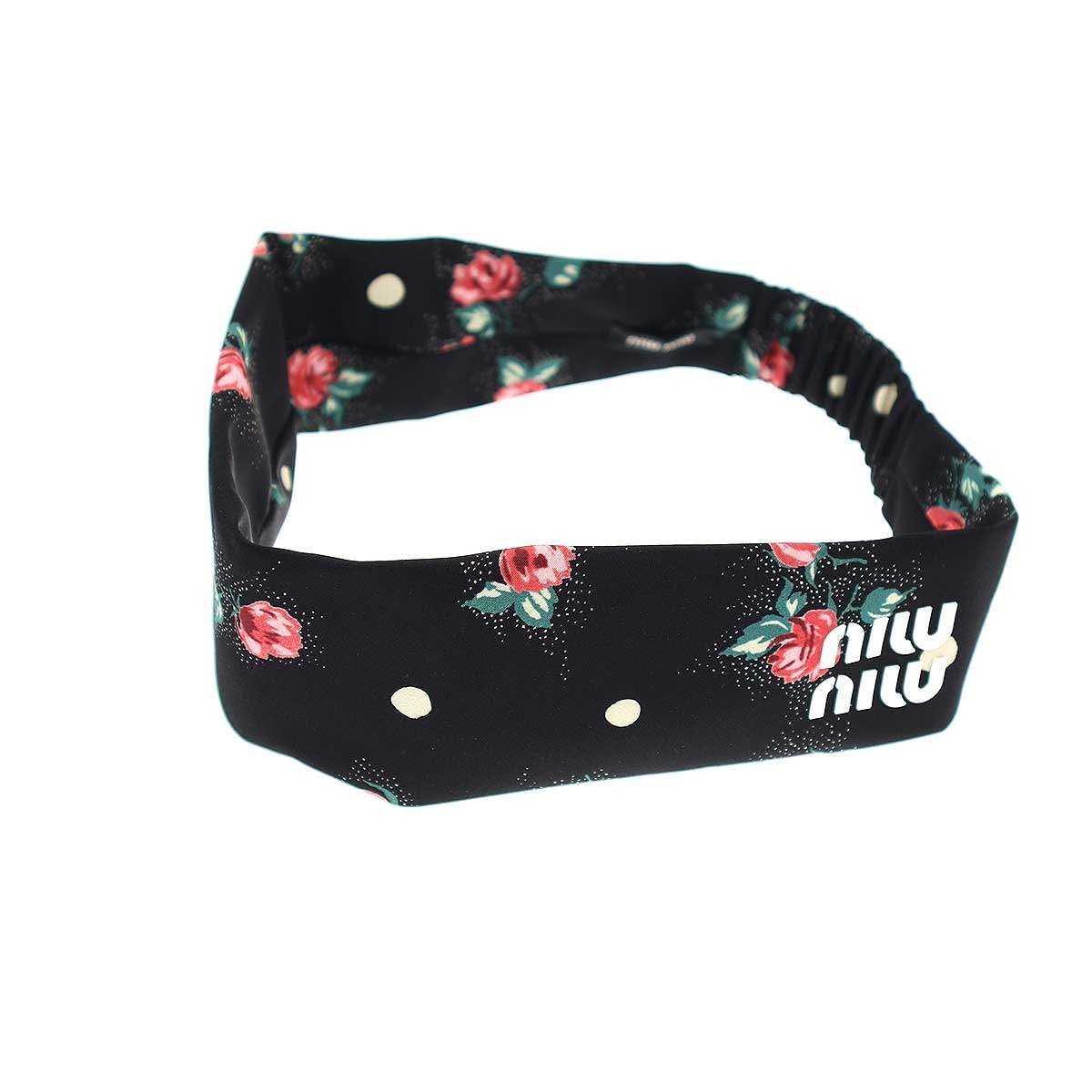 miu miu ミュウミュウ シルクヘアバンドセット 5IF205 ブラック