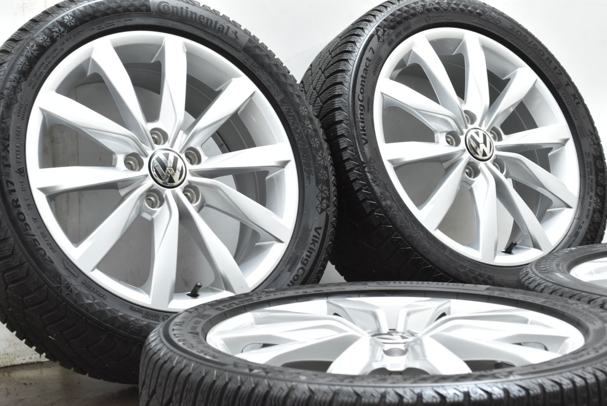 フォルクスワーゲン ゴルフ7 ハイライン 17 in 6 J 48 PCD 112 コンチネンタル バイキングコンタクト7 205 50 R