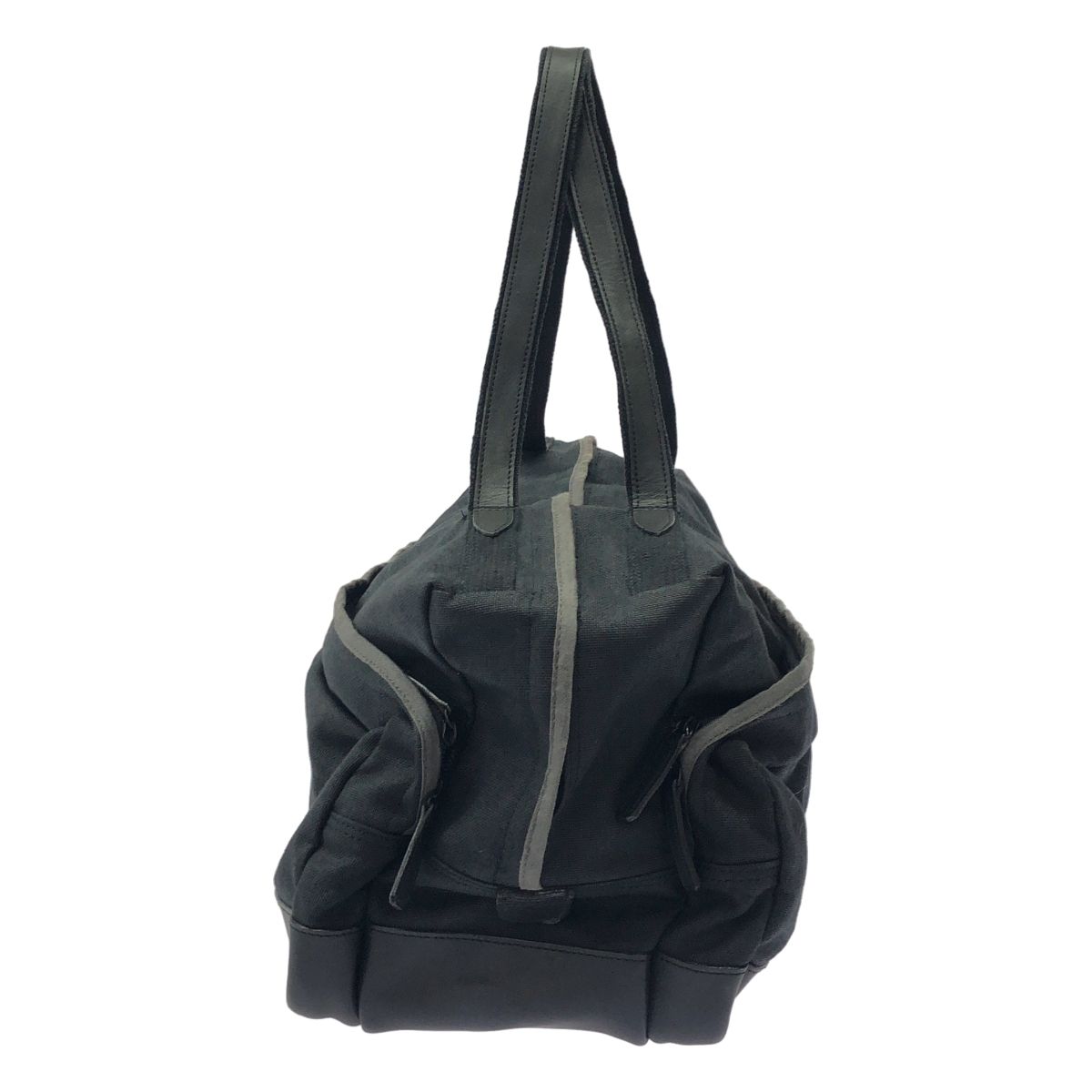 メンズ ISSEY MIYAKE イッセイミヤケ レザーキャンバスボストンバッグ