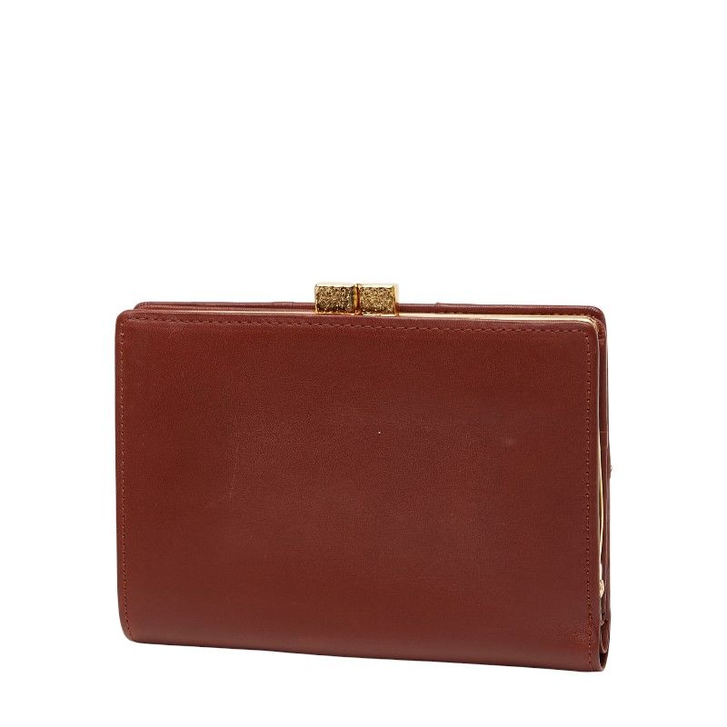 サンローラン YSLロゴ スタッズ ブラウン レザー レディース SAINT LAURENT 228 44330