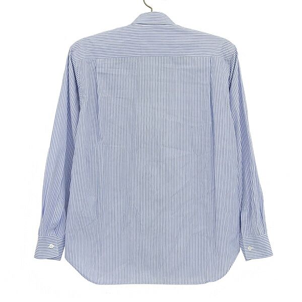 COMME des GARCONS SHIRT コムデギャルソン シャツ カモフラ柄 切替 S 19034 サイズXS コットン ストライプ パッチワーク 長袖 メンズ ブルー YB 0001