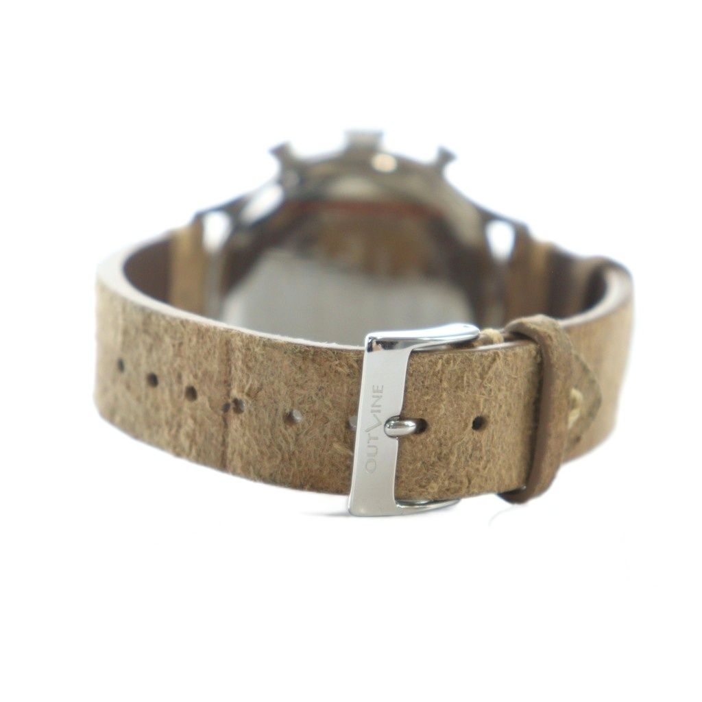 アウトライン OUTLINE POWER Watch パワーウオッチ 創刊20周年 腕時計 ウォッチ クォーツ 黒文字盤 クロノグラフ シルバー色 GY 18 |MQ 腕時計(アナログ) 時計 メンズ