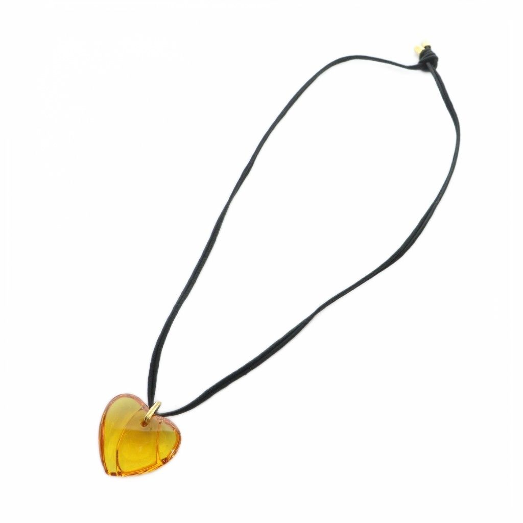 バカラ Baccarat ネックレス クリスタルハート アクセサリー 黄