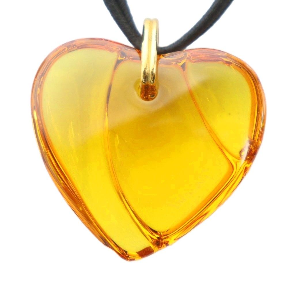 Baccarat バカラ ひよこ クリスタル イエロー バカラ Baccarat ネックレス クリスタルハート アクセサリー 黄