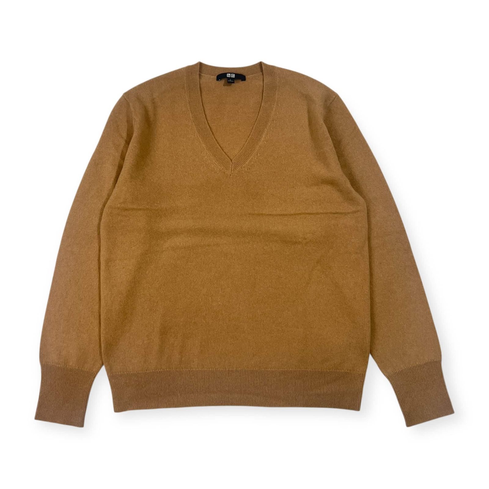 カシミヤ100% UNIQLO ユニクロ Vネック ニット セーター L/ベージュ