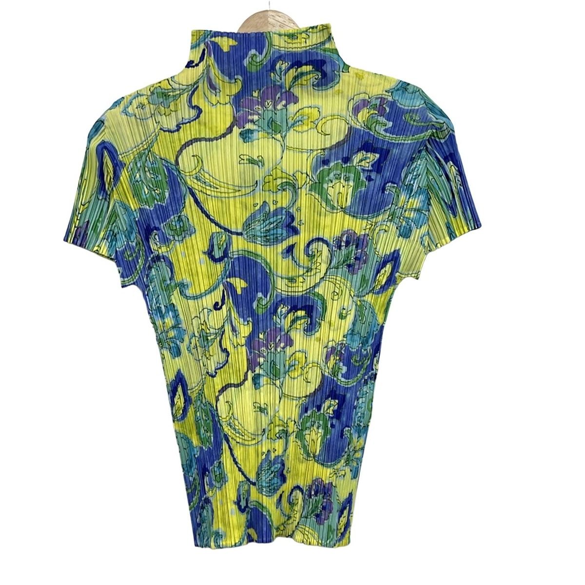 極美品✨PLEATS PLEASE プリーツ　マルチカラー　半袖　羽織り PLEATS PLEASE(プリーツプリーズ) 半袖カットソー サイズ3 L