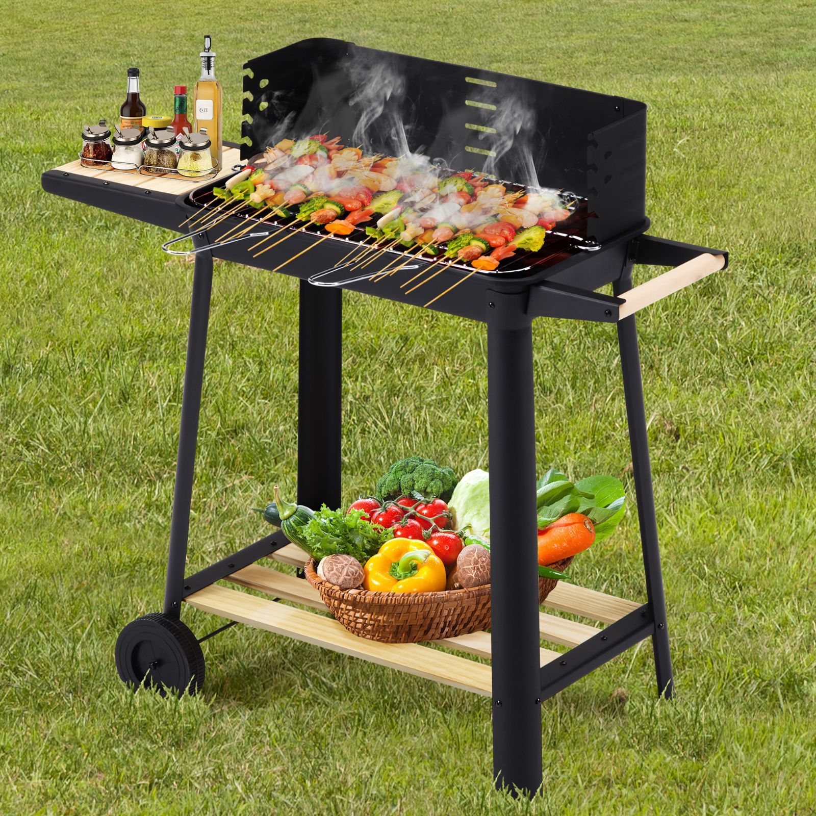 迅速発送！超人気！BBQコンロ 屋外用 庭 キャンプ用 BLACK - メルカリ