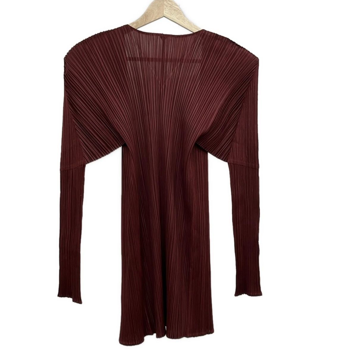 PLAISIR PLEASE ボルドー リブプリーツトップス　サイズ3 PLAISIR PLEASE ボルドー リブプリーツトップス サイズ3 PLAISIR